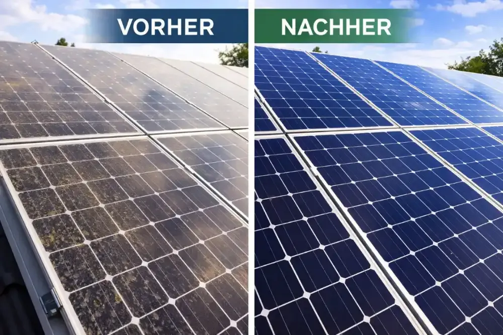 Solarreinigung Köln Bonn vorher-nachher-Vergleich